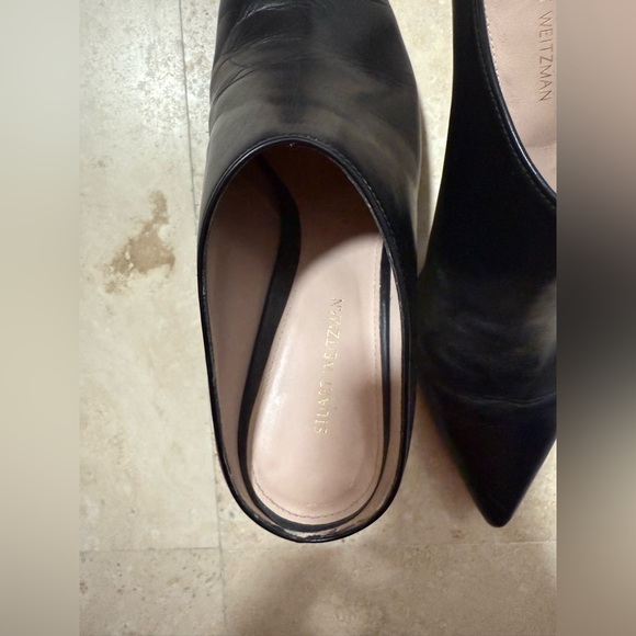 Stuart Weitzman Black Leather Mules - Picture 3 of 5